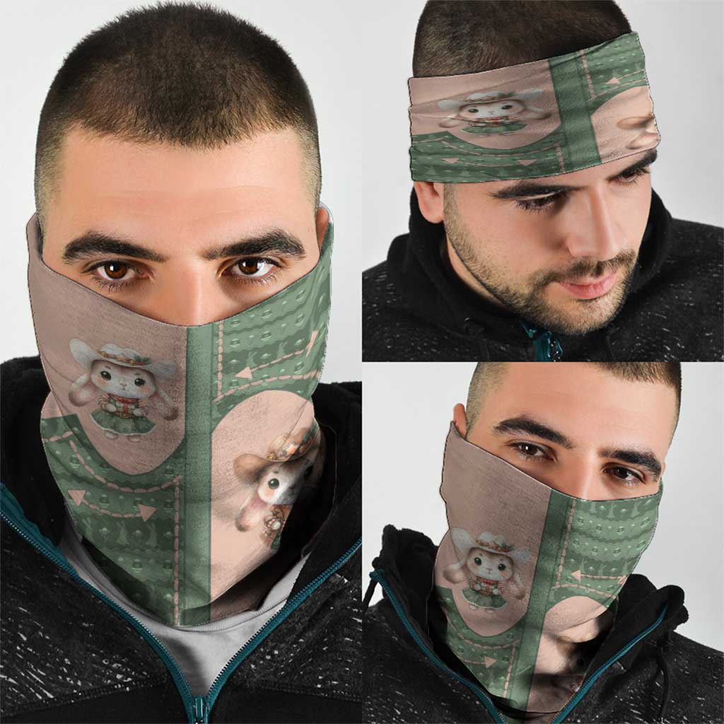 Western Yoke Neck Gaiter Rabbit Howdy Christmas - Wonder Print Shop