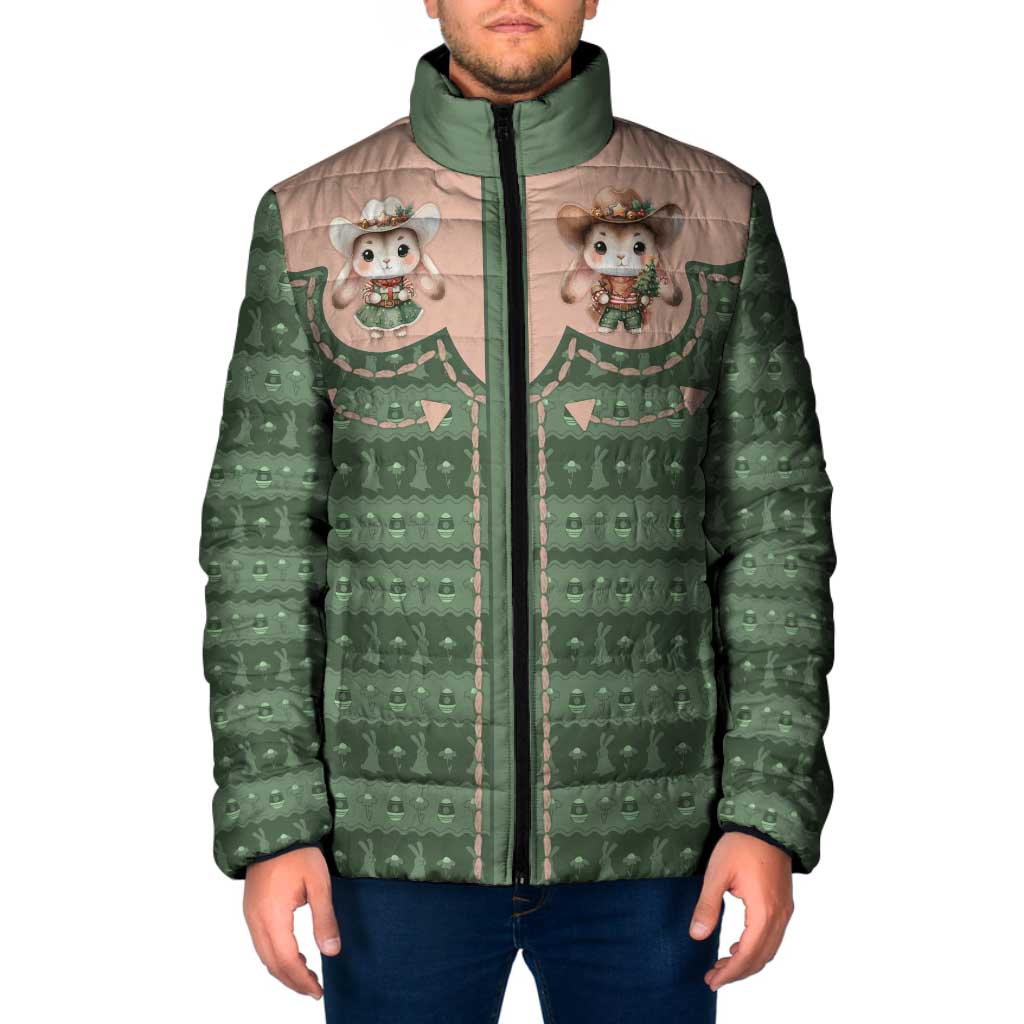 Western Yoke Padded Jacket Rabbit Howdy Christmas - Wonder Print Shop