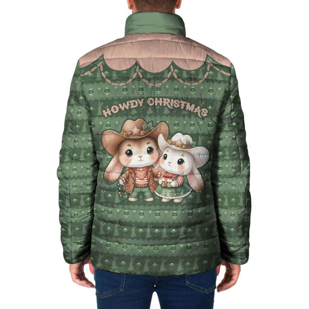 Western Yoke Padded Jacket Rabbit Howdy Christmas - Wonder Print Shop