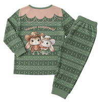 Western Yoke Christmas Pajama Set Rabbit Howdy Christmas - Wonder Print Shop