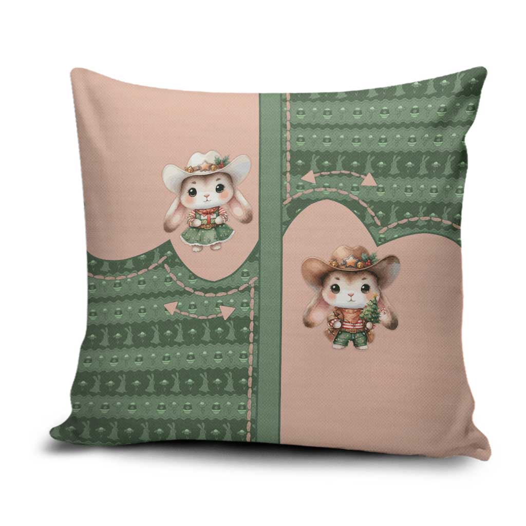 Western Yoke Pillow Cover Rabbit Howdy Christmas - Wonder Print Shop