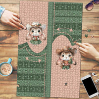 Western Yoke Puzzle Rabbit Howdy Christmas - Wonder Print Shop