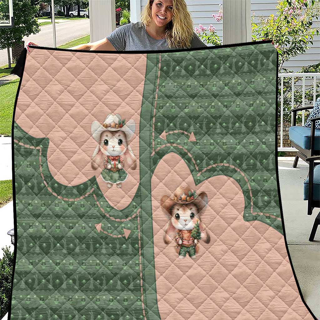 Western Yoke Quilt Rabbit Howdy Christmas - Wonder Print Shop