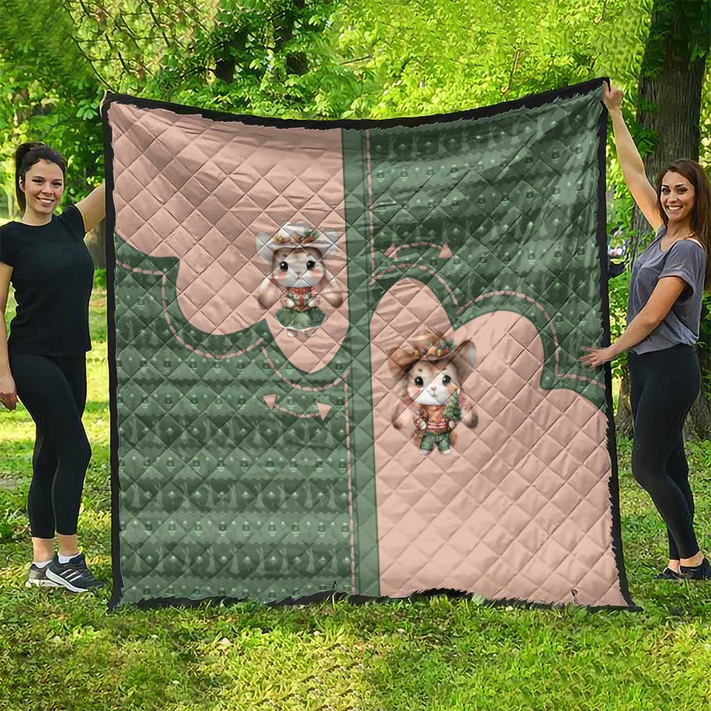 Western Yoke Quilt Rabbit Howdy Christmas - Wonder Print Shop