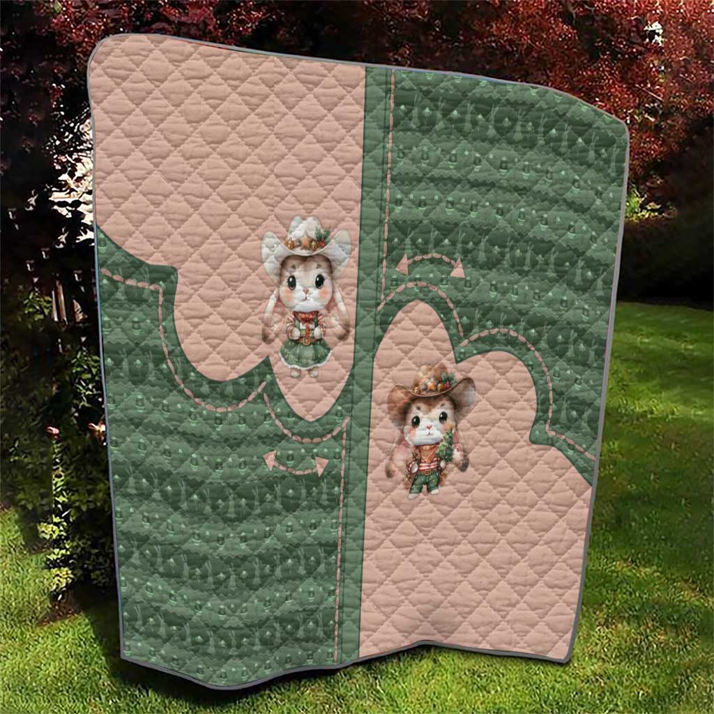 Western Yoke Quilt Rabbit Howdy Christmas - Wonder Print Shop