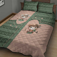 Western Yoke Quilt Bed Set Rabbit Howdy Christmas - Wonder Print Shop