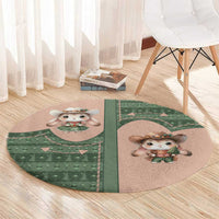 Western Yoke Round Carpet Rabbit Howdy Christmas - Wonder Print Shop