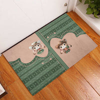 Western Yoke Rubber Doormat Rabbit Howdy Christmas - Wonder Print Shop