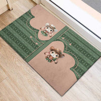 Western Yoke Rubber Doormat Rabbit Howdy Christmas - Wonder Print Shop