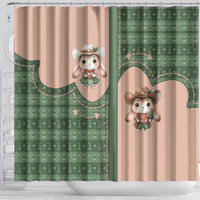 Western Yoke Shower Curtain Rabbit Howdy Christmas - Wonder Print Shop