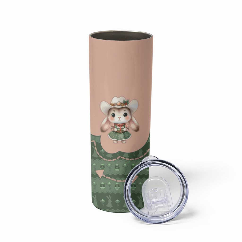 Western Yoke Skinny Tumbler Rabbit Howdy Christmas - Wonder Print Shop