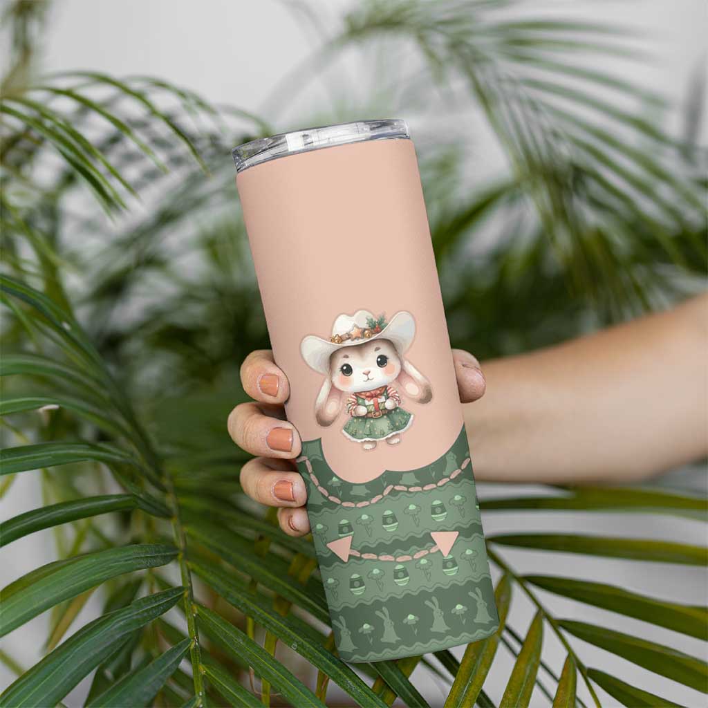 Western Yoke Skinny Tumbler Rabbit Howdy Christmas - Wonder Print Shop