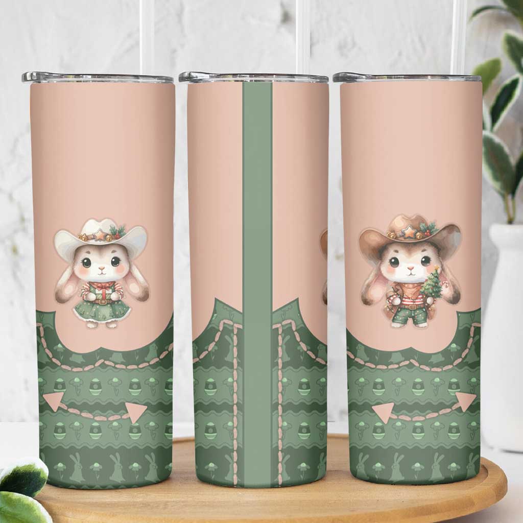 Western Yoke Skinny Tumbler Rabbit Howdy Christmas - Wonder Print Shop