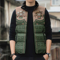 Western Yoke Sleeveless Puffer Jacket Rabbit Howdy Christmas - Wonder Print Shop