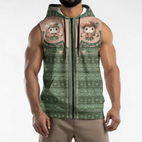 Western Yoke Sleeveless Zip Hoodie Rabbit Howdy Christmas - Wonder Print Shop