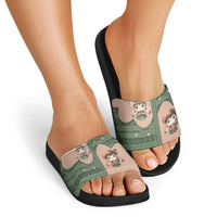 Western Yoke Slide Sandals Rabbit Howdy Christmas - Wonder Print Shop