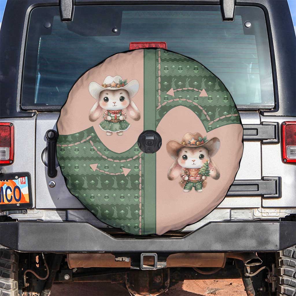 Western Yoke Spare Tire Cover Rabbit Howdy Christmas - Wonder Print Shop