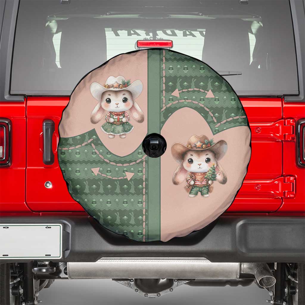 Western Yoke Spare Tire Cover Rabbit Howdy Christmas - Wonder Print Shop