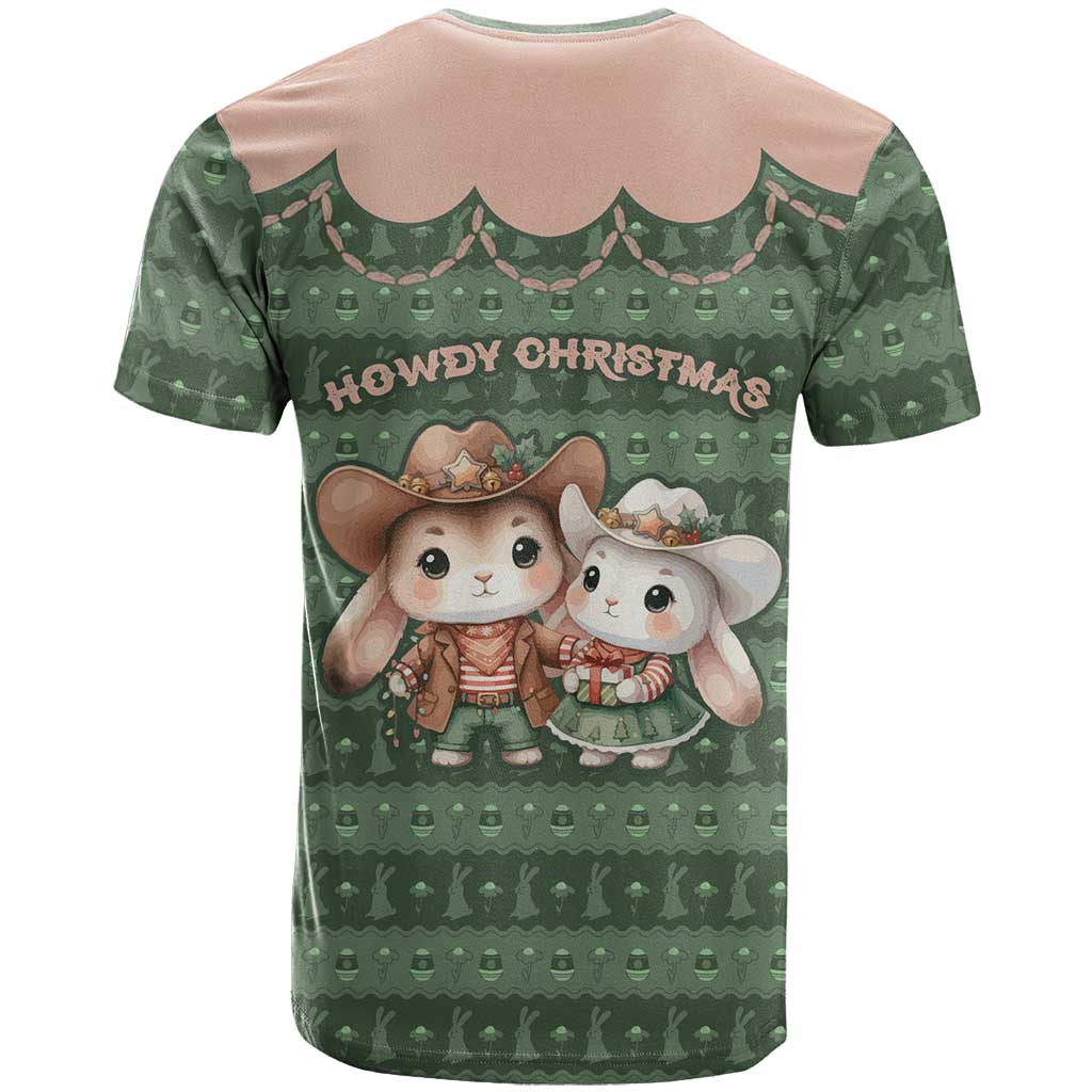 Western Yoke T Shirt Rabbit Howdy Christmas - Wonder Print Shop