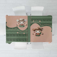 Western Yoke Tablecloth Rabbit Howdy Christmas - Wonder Print Shop
