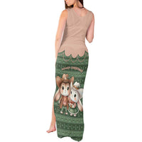 Western Yoke Tank Maxi Dress Rabbit Howdy Christmas - Wonder Print Shop