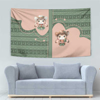 Western Yoke Tapestry Rabbit Howdy Christmas - Wonder Print Shop