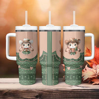 Western Yoke Tumbler With Handle Rabbit Howdy Christmas - Wonder Print Shop