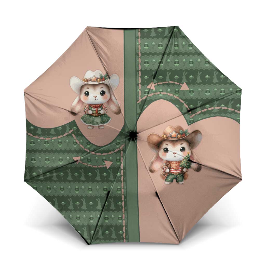 Western Yoke Umbrella Rabbit Howdy Christmas - Wonder Print Shop