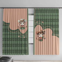 Western Yoke Window Curtain Rabbit Howdy Christmas - Wonder Print Shop