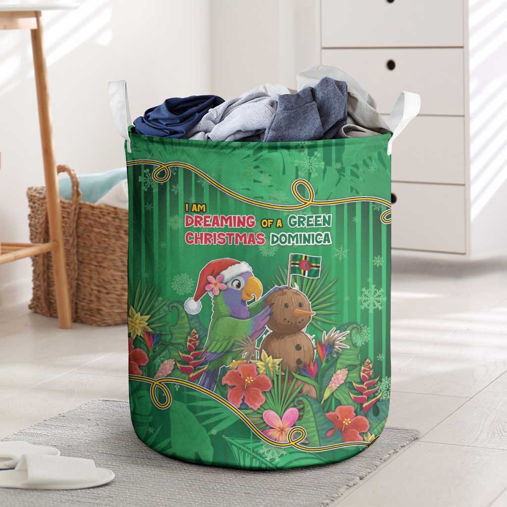 Dominica Christmas Laundry Basket I Am Dreaming Of A Green Christmas - Wonder Print Shop