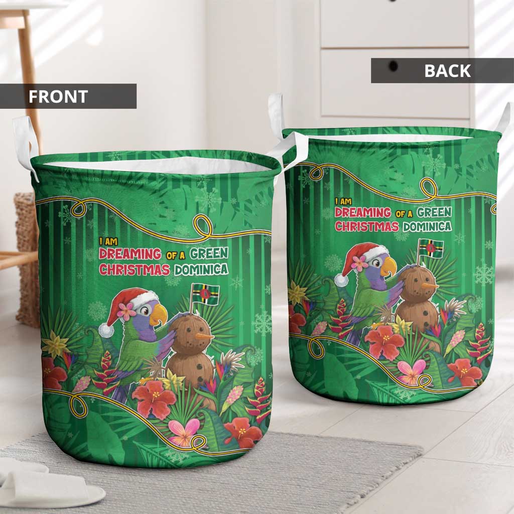 Dominica Christmas Laundry Basket I Am Dreaming Of A Green Christmas - Wonder Print Shop