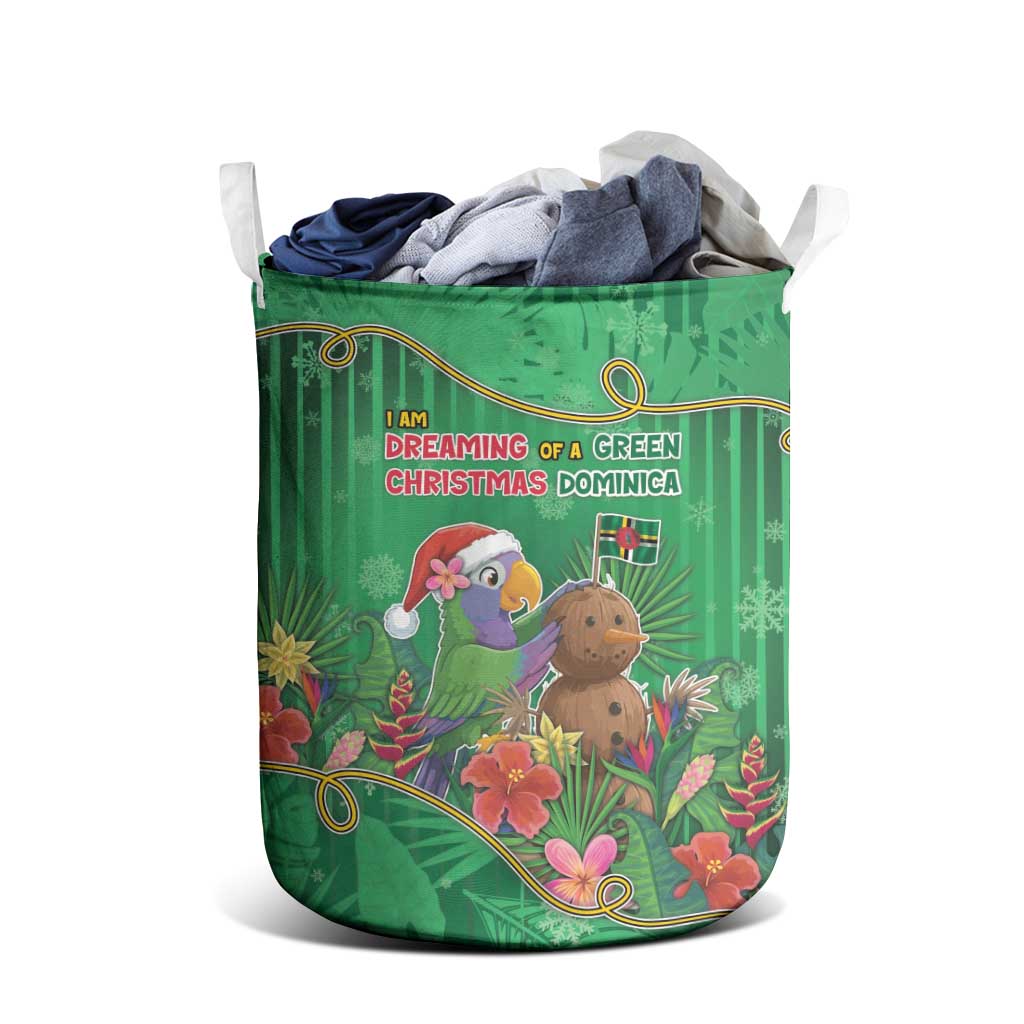Dominica Christmas Laundry Basket I Am Dreaming Of A Green Christmas - Wonder Print Shop