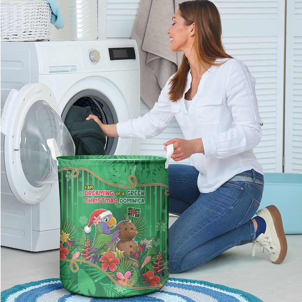 Dominica Christmas Laundry Basket I Am Dreaming Of A Green Christmas - Wonder Print Shop