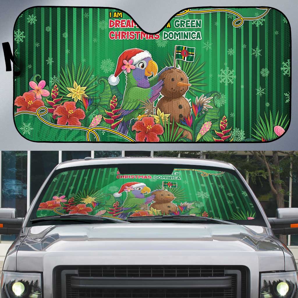 Dominica Christmas Auto Sun Shade I Am Dreaming Of A Green Christmas - Wonder Print Shop