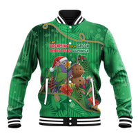 Dominica Christmas Baseball Jacket I Am Dreaming Of A Green Christmas - Wonder Print Shop