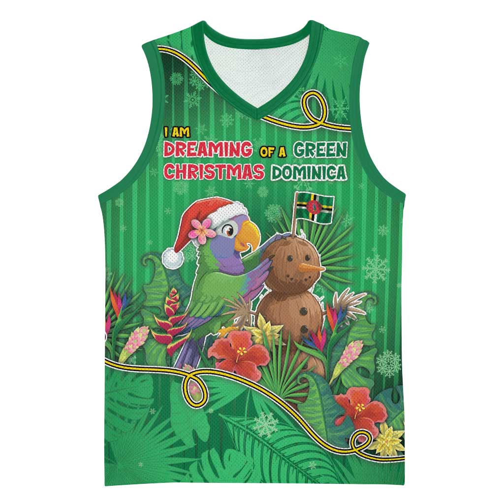 Dominica Christmas Basketball Jersey I Am Dreaming Of A Green Christmas - Wonder Print Shop
