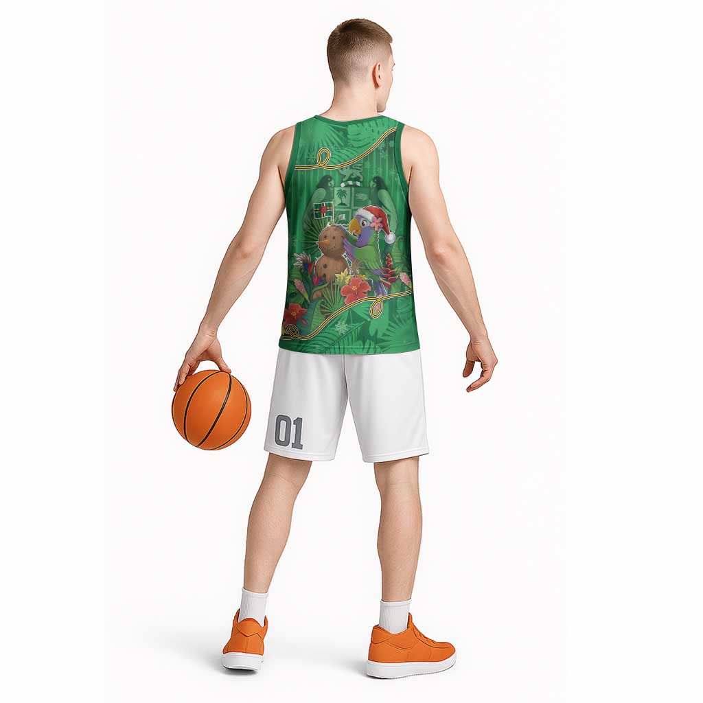 Dominica Christmas Basketball Jersey I Am Dreaming Of A Green Christmas - Wonder Print Shop