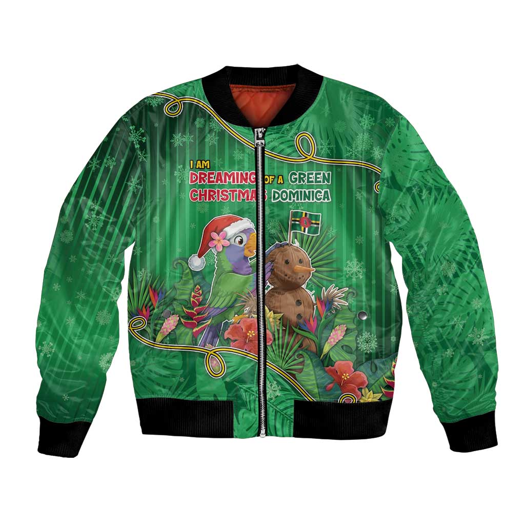 Dominica Christmas Bomber Jacket I Am Dreaming Of A Green Christmas - Wonder Print Shop