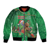 Dominica Christmas Bomber Jacket I Am Dreaming Of A Green Christmas - Wonder Print Shop