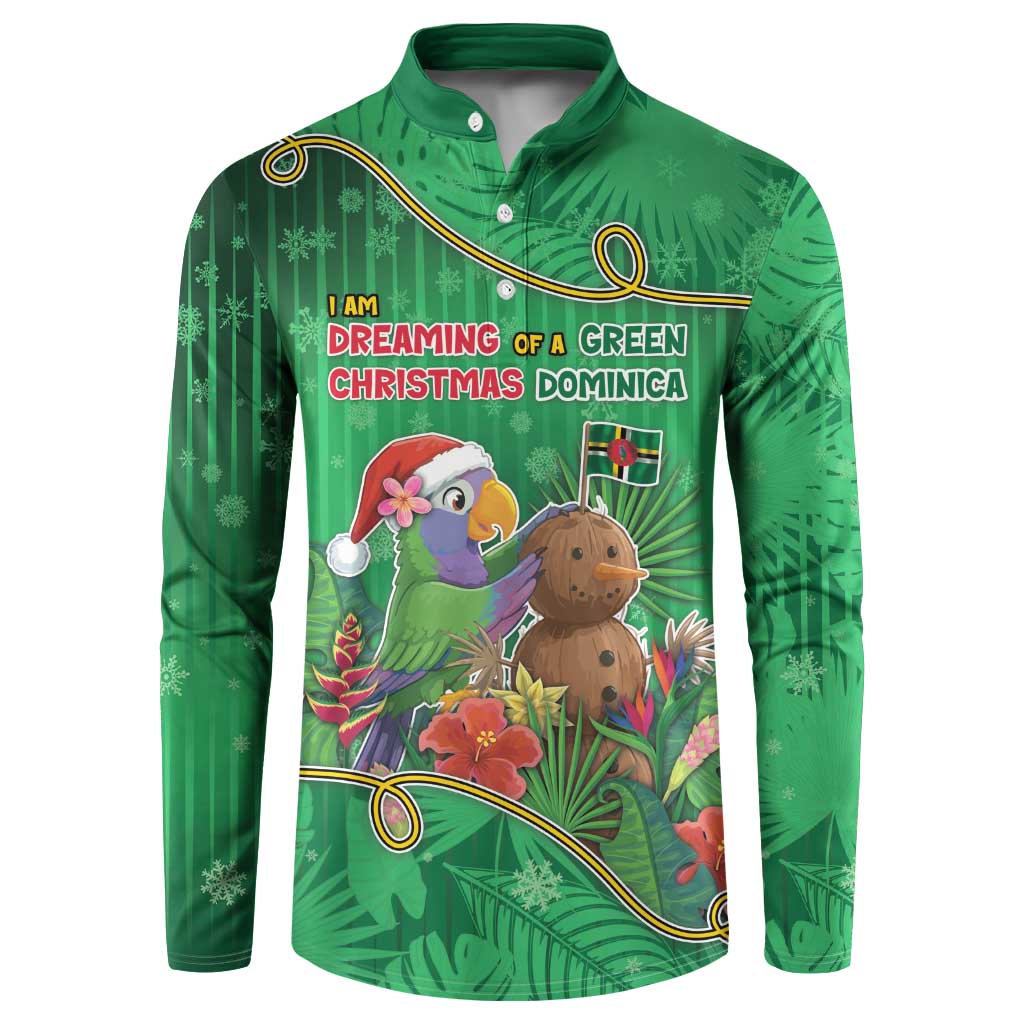 Dominica Christmas Button Sweatshirt I Am Dreaming Of A Green Christmas - Wonder Print Shop