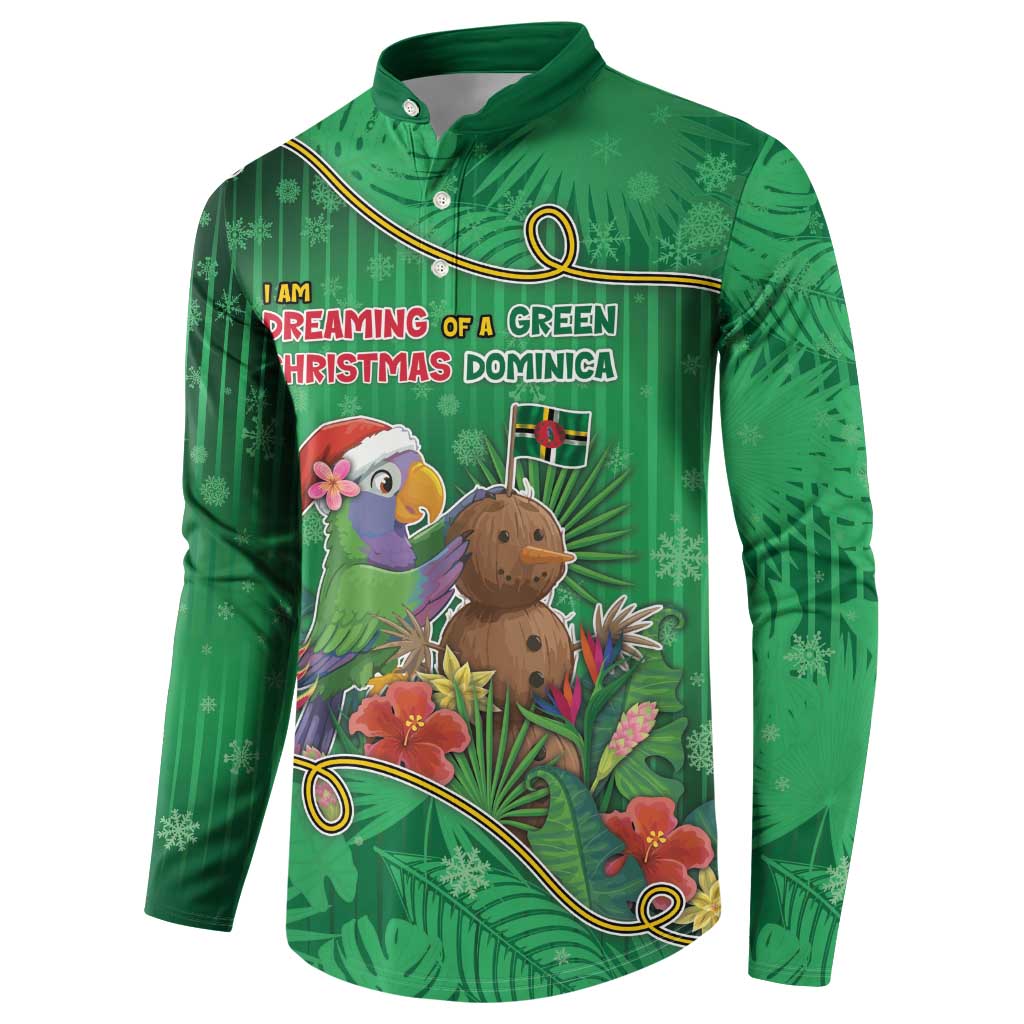 Dominica Christmas Button Sweatshirt I Am Dreaming Of A Green Christmas - Wonder Print Shop