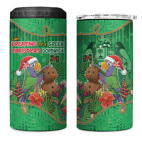 Dominica Christmas 4 in 1 Can Cooler Tumbler I Am Dreaming Of A Green Christmas - Wonder Print Shop