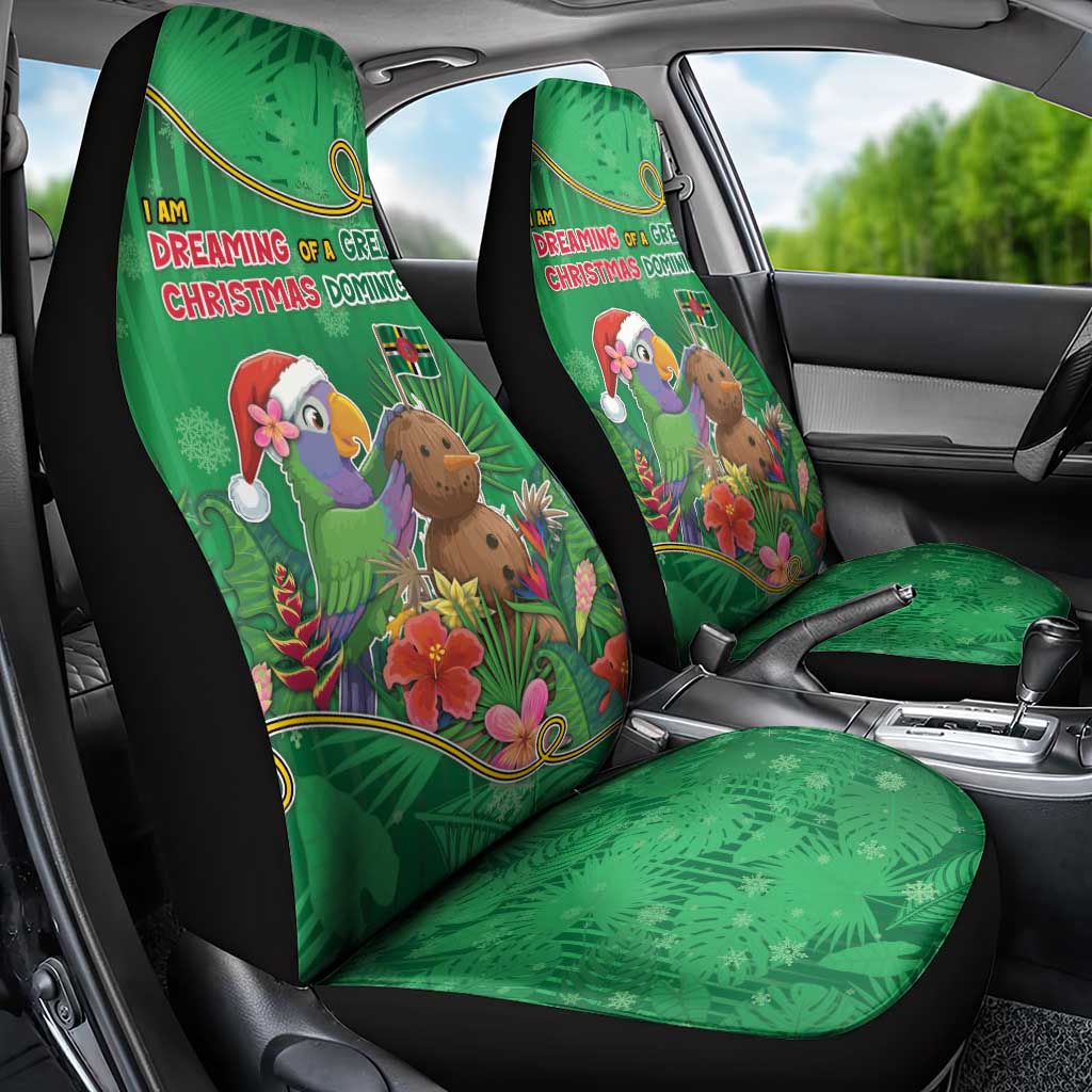 Dominica Christmas Car Seat Cover I Am Dreaming Of A Green Christmas - Wonder Print Shop