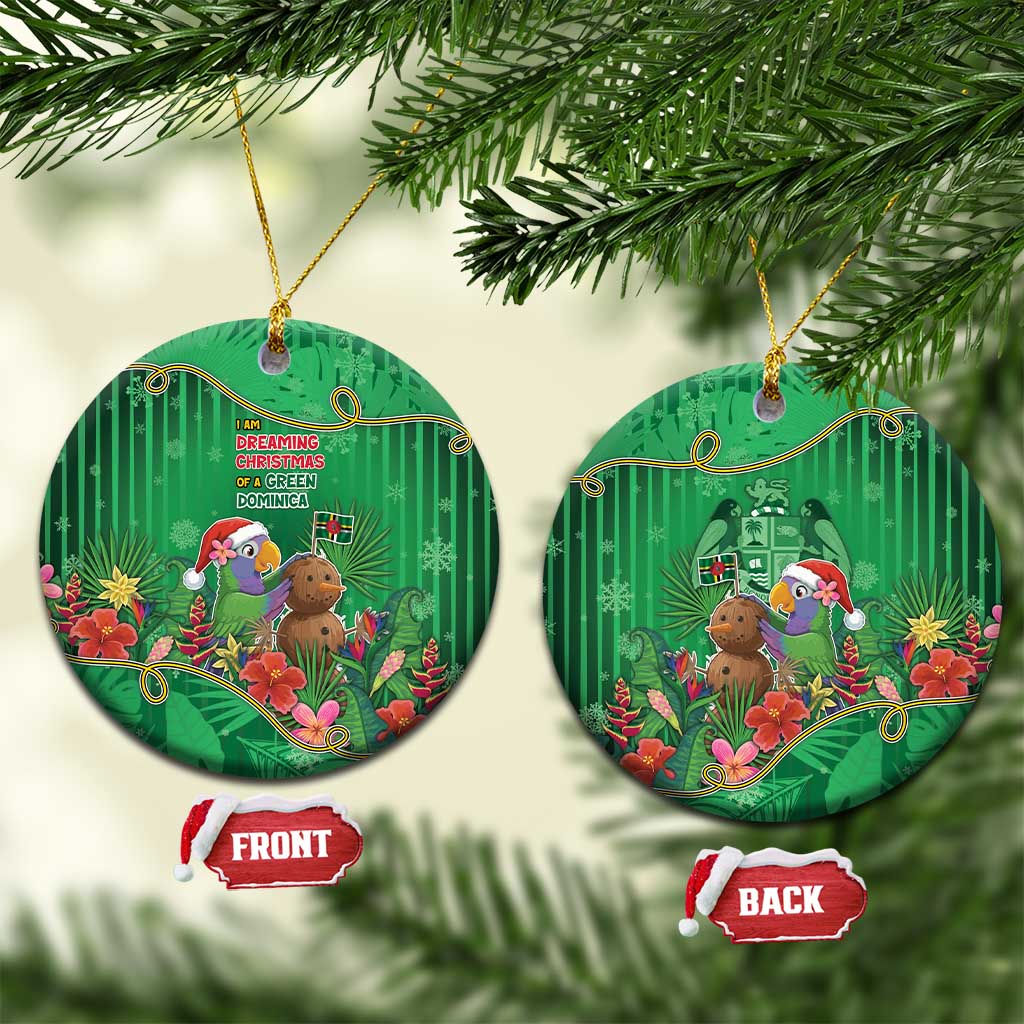 Dominica Christmas Ceramic Ornament I Am Dreaming Of A Green Christmas - Wonder Print Shop