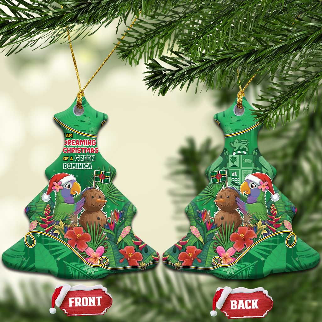 Dominica Christmas Ceramic Ornament I Am Dreaming Of A Green Christmas - Wonder Print Shop