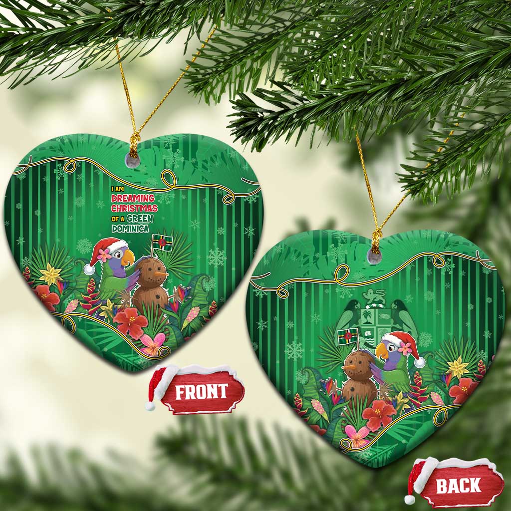 Dominica Christmas Ceramic Ornament I Am Dreaming Of A Green Christmas - Wonder Print Shop