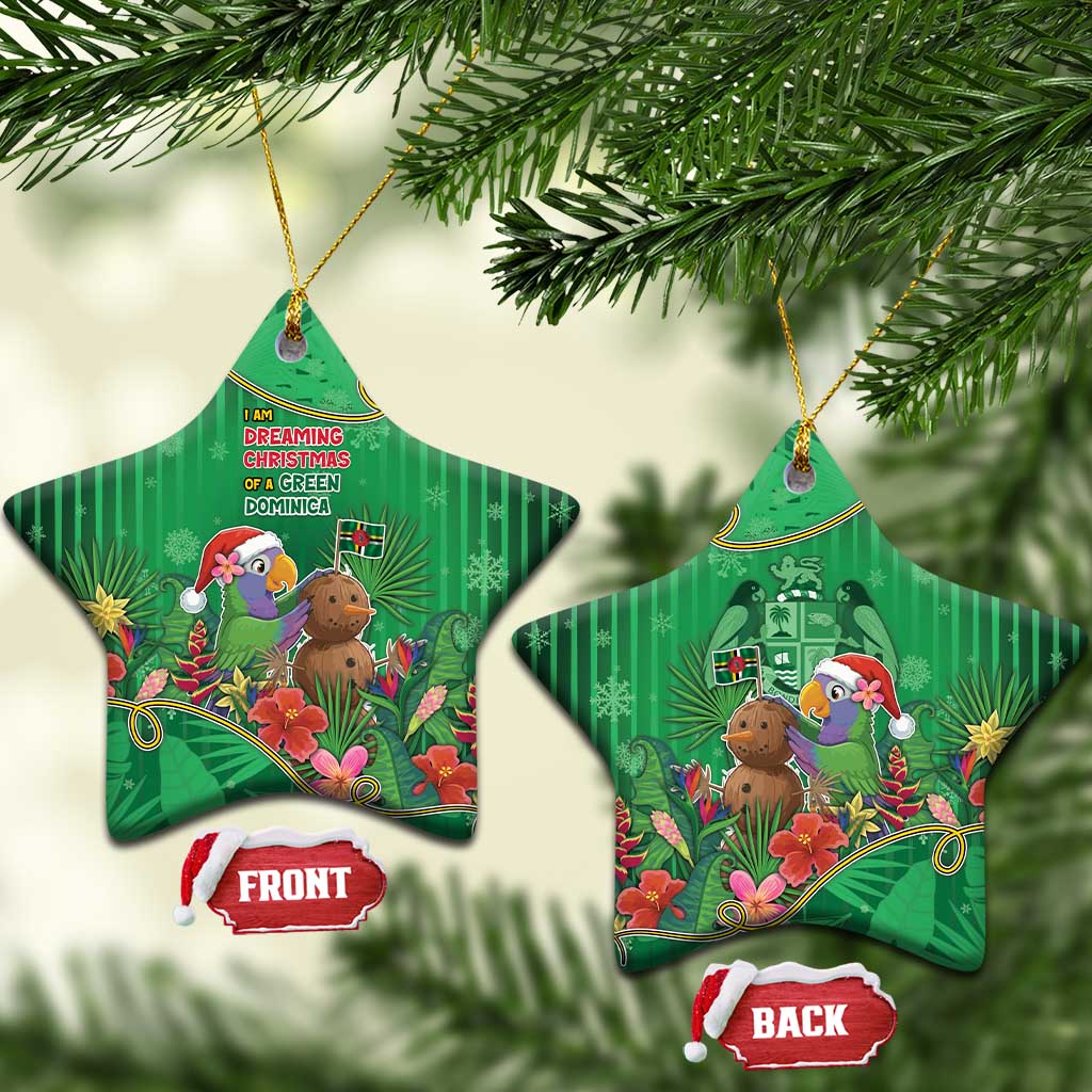 Dominica Christmas Ceramic Ornament I Am Dreaming Of A Green Christmas - Wonder Print Shop