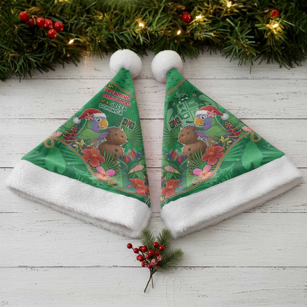 Dominica Christmas Santa Hat I Am Dreaming Of A Green Christmas - Wonder Print Shop