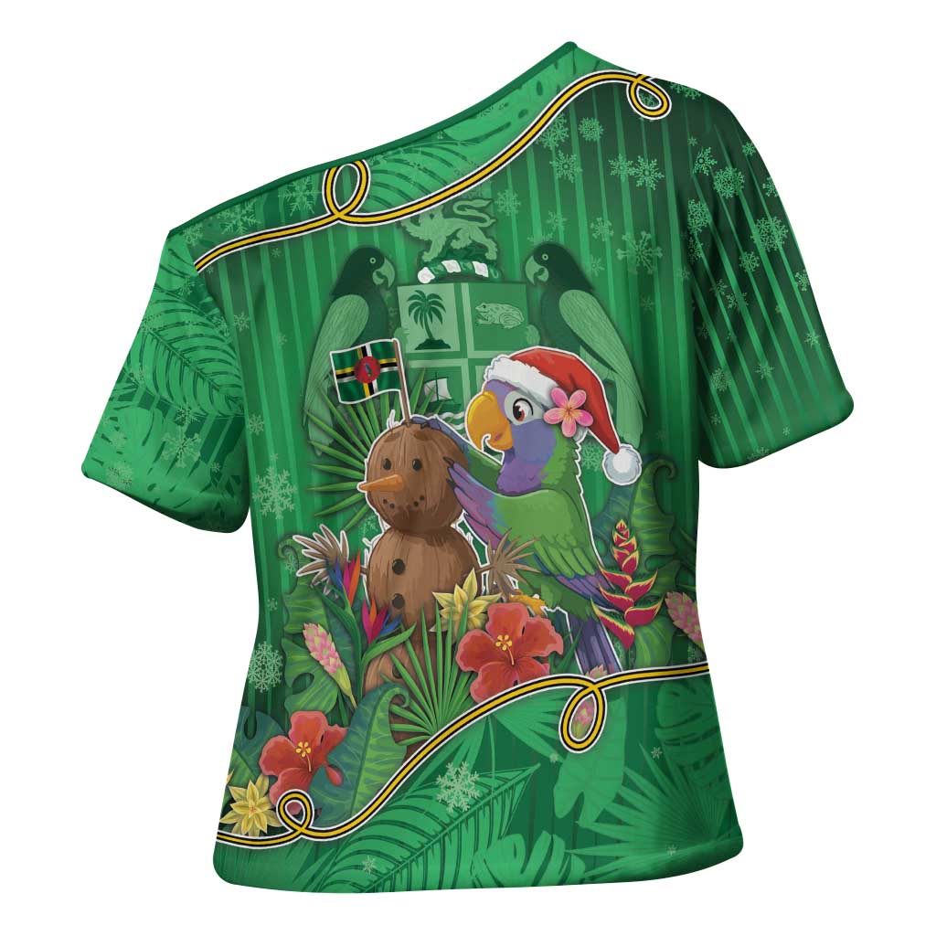 Dominica Christmas Cross Shoulder Shirt I Am Dreaming Of A Green Christmas - Wonder Print Shop