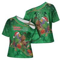 Dominica Christmas Cross Shoulder Shirt I Am Dreaming Of A Green Christmas - Wonder Print Shop